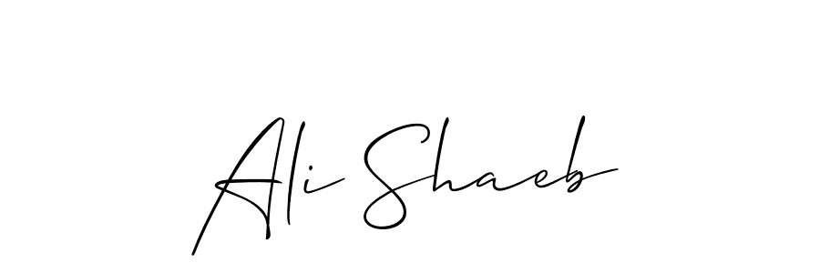 You should practise on your own different ways (Allison_Script) to write your name (Ali Shaeb) in signature. don't let someone else do it for you. Ali Shaeb signature style 2 images and pictures png