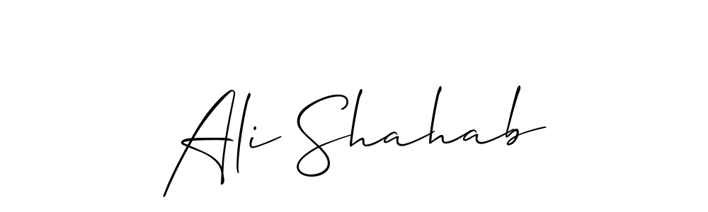 Design your own signature with our free online signature maker. With this signature software, you can create a handwritten (Allison_Script) signature for name Ali Shahab. Ali Shahab signature style 2 images and pictures png