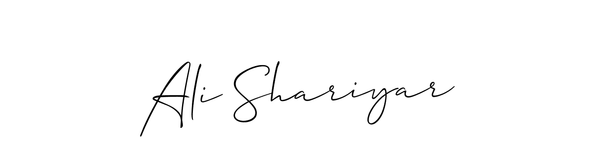 How to make Ali Shariyar name signature. Use Allison_Script style for creating short signs online. This is the latest handwritten sign. Ali Shariyar signature style 2 images and pictures png