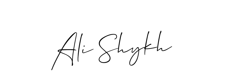 How to make Ali Shykh name signature. Use Allison_Script style for creating short signs online. This is the latest handwritten sign. Ali Shykh signature style 2 images and pictures png