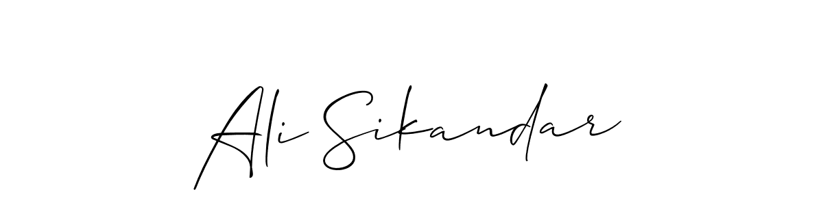 It looks lik you need a new signature style for name Ali Sikandar. Design unique handwritten (Allison_Script) signature with our free signature maker in just a few clicks. Ali Sikandar signature style 2 images and pictures png