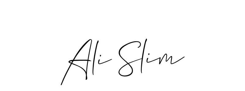 Allison_Script is a professional signature style that is perfect for those who want to add a touch of class to their signature. It is also a great choice for those who want to make their signature more unique. Get Ali Slim name to fancy signature for free. Ali Slim signature style 2 images and pictures png