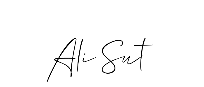 You should practise on your own different ways (Allison_Script) to write your name (Ali Sut) in signature. don't let someone else do it for you. Ali Sut signature style 2 images and pictures png