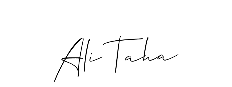You should practise on your own different ways (Allison_Script) to write your name (Ali Taha) in signature. don't let someone else do it for you. Ali Taha signature style 2 images and pictures png