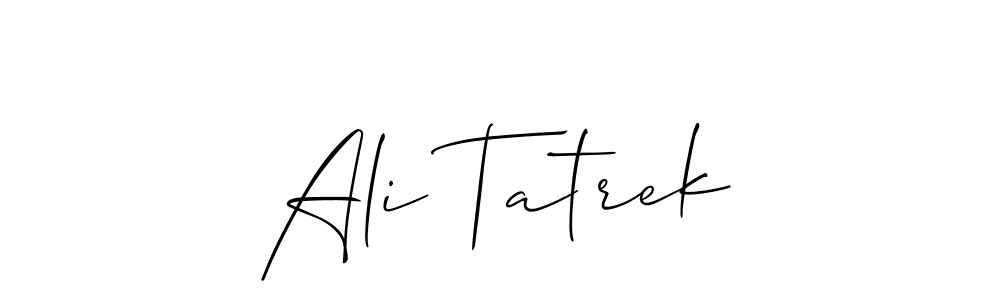 How to make Ali Tatrek name signature. Use Allison_Script style for creating short signs online. This is the latest handwritten sign. Ali Tatrek signature style 2 images and pictures png