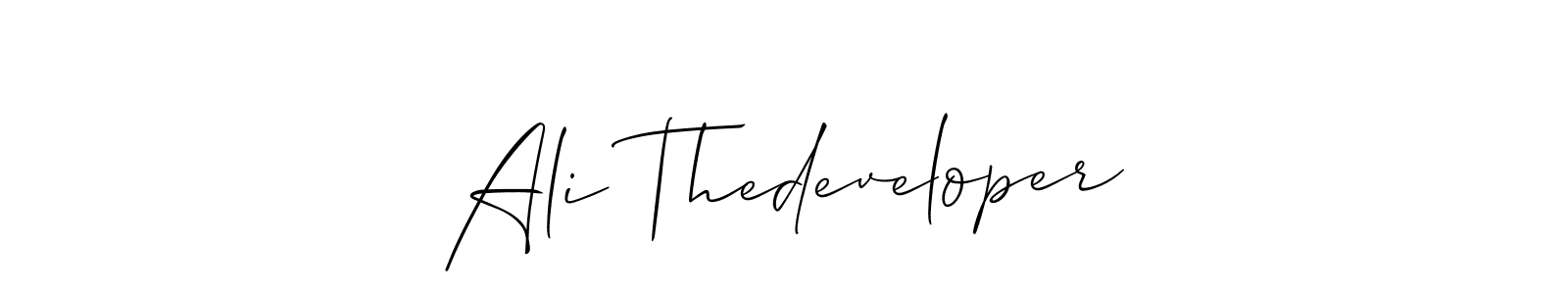 It looks lik you need a new signature style for name Ali Thedeveloper. Design unique handwritten (Allison_Script) signature with our free signature maker in just a few clicks. Ali Thedeveloper signature style 2 images and pictures png