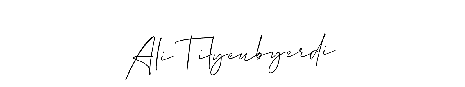 This is the best signature style for the Ali Tilyeubyerdi name. Also you like these signature font (Allison_Script). Mix name signature. Ali Tilyeubyerdi signature style 2 images and pictures png