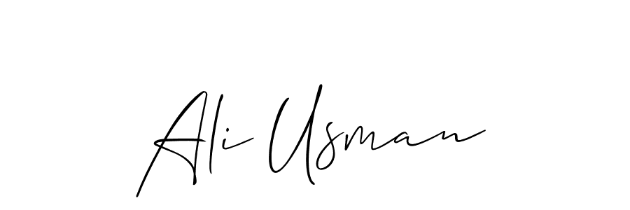 How to make Ali Usman name signature. Use Allison_Script style for creating short signs online. This is the latest handwritten sign. Ali Usman signature style 2 images and pictures png