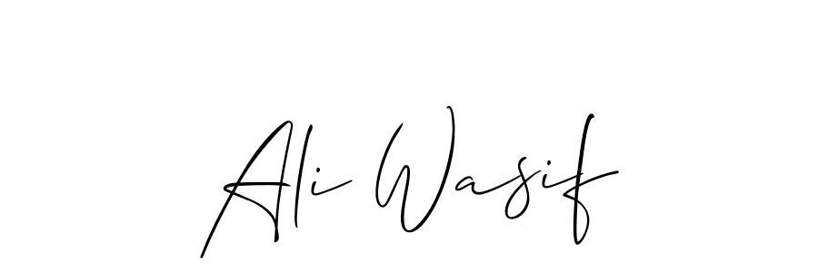 The best way (Allison_Script) to make a short signature is to pick only two or three words in your name. The name Ali Wasif include a total of six letters. For converting this name. Ali Wasif signature style 2 images and pictures png