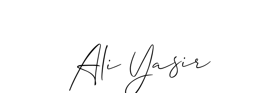 Also we have Ali Yasir name is the best signature style. Create professional handwritten signature collection using Allison_Script autograph style. Ali Yasir signature style 2 images and pictures png