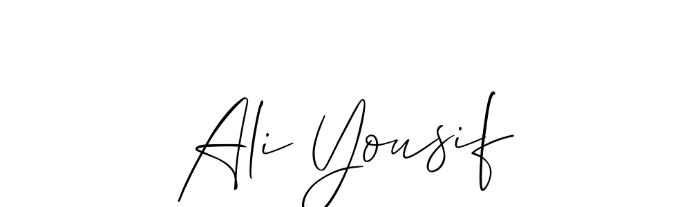Design your own signature with our free online signature maker. With this signature software, you can create a handwritten (Allison_Script) signature for name Ali Yousif. Ali Yousif signature style 2 images and pictures png