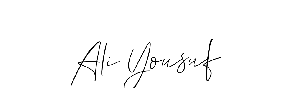 Use a signature maker to create a handwritten signature online. With this signature software, you can design (Allison_Script) your own signature for name Ali Yousuf. Ali Yousuf signature style 2 images and pictures png