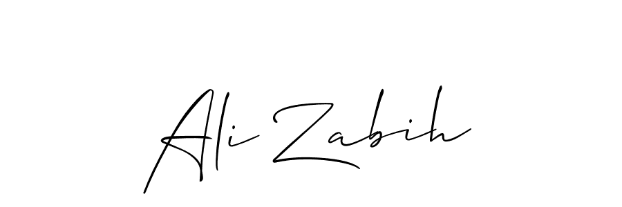 The best way (Allison_Script) to make a short signature is to pick only two or three words in your name. The name Ali Zabih include a total of six letters. For converting this name. Ali Zabih signature style 2 images and pictures png