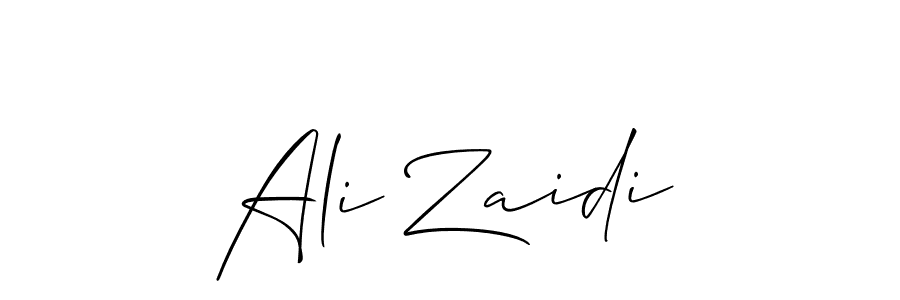 The best way (Allison_Script) to make a short signature is to pick only two or three words in your name. The name Ali Zaidi include a total of six letters. For converting this name. Ali Zaidi signature style 2 images and pictures png