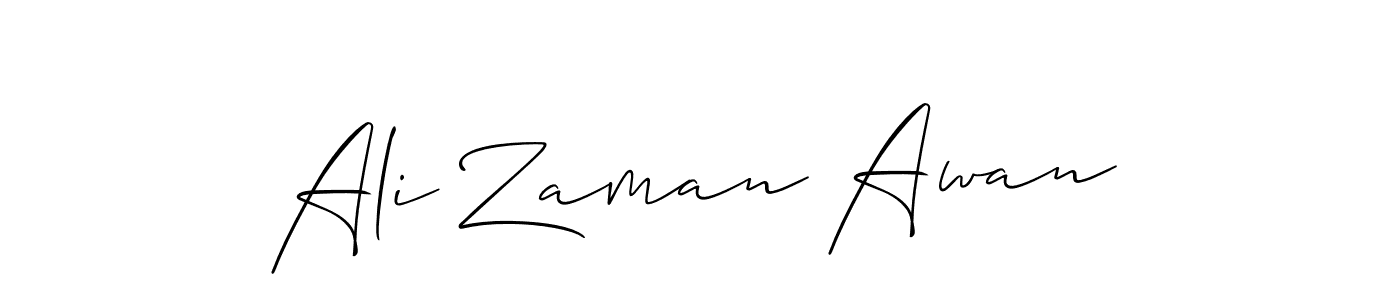 Create a beautiful signature design for name Ali Zaman Awan. With this signature (Allison_Script) fonts, you can make a handwritten signature for free. Ali Zaman Awan signature style 2 images and pictures png