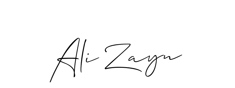 You should practise on your own different ways (Allison_Script) to write your name (Ali Zayn) in signature. don't let someone else do it for you. Ali Zayn signature style 2 images and pictures png