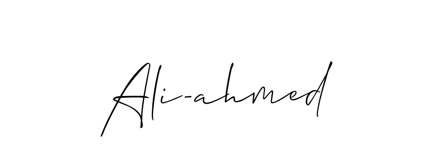 How to make Ali-ahmed name signature. Use Allison_Script style for creating short signs online. This is the latest handwritten sign. Ali-ahmed signature style 2 images and pictures png