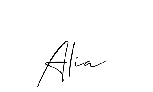 Also You can easily find your signature by using the search form. We will create Alia  name handwritten signature images for you free of cost using Allison_Script sign style. Alia  signature style 2 images and pictures png