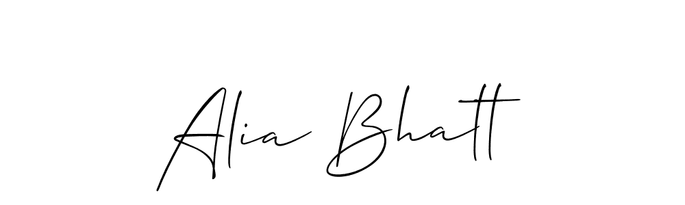 Make a beautiful signature design for name Alia Bhatt. With this signature (Allison_Script) style, you can create a handwritten signature for free. Alia Bhatt signature style 2 images and pictures png