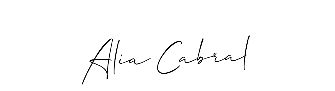 How to make Alia Cabral name signature. Use Allison_Script style for creating short signs online. This is the latest handwritten sign. Alia Cabral signature style 2 images and pictures png