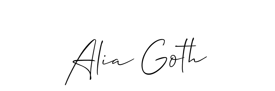 Use a signature maker to create a handwritten signature online. With this signature software, you can design (Allison_Script) your own signature for name Alia Goth. Alia Goth signature style 2 images and pictures png