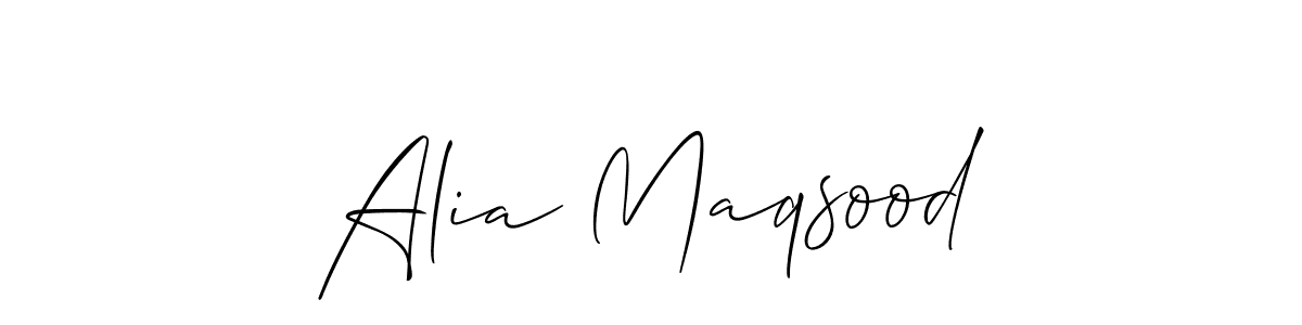 Design your own signature with our free online signature maker. With this signature software, you can create a handwritten (Allison_Script) signature for name Alia Maqsood. Alia Maqsood signature style 2 images and pictures png