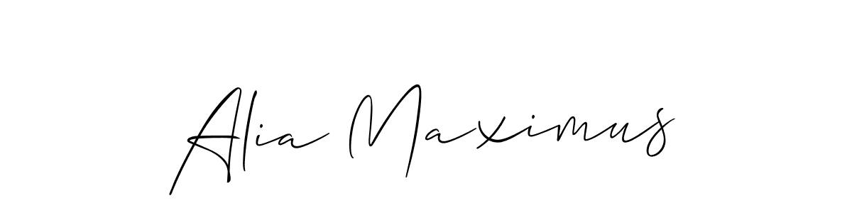 Design your own signature with our free online signature maker. With this signature software, you can create a handwritten (Allison_Script) signature for name Alia Maximus. Alia Maximus signature style 2 images and pictures png