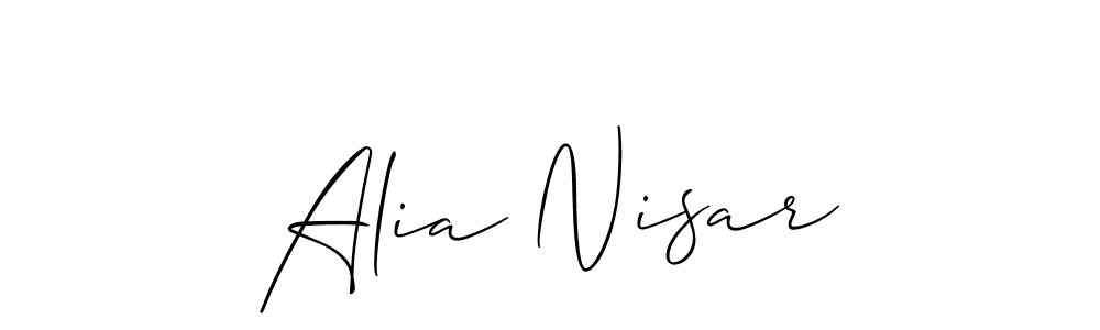 Also we have Alia Nisar name is the best signature style. Create professional handwritten signature collection using Allison_Script autograph style. Alia Nisar signature style 2 images and pictures png
