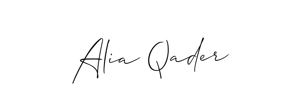Make a beautiful signature design for name Alia Qader. With this signature (Allison_Script) style, you can create a handwritten signature for free. Alia Qader signature style 2 images and pictures png