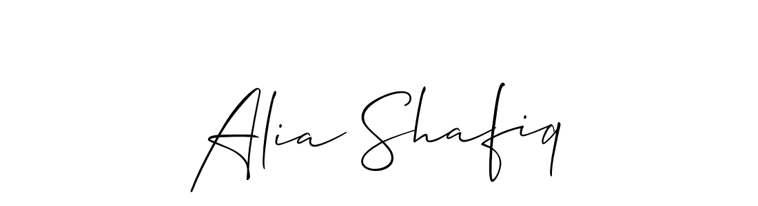 How to make Alia Shafiq name signature. Use Allison_Script style for creating short signs online. This is the latest handwritten sign. Alia Shafiq signature style 2 images and pictures png