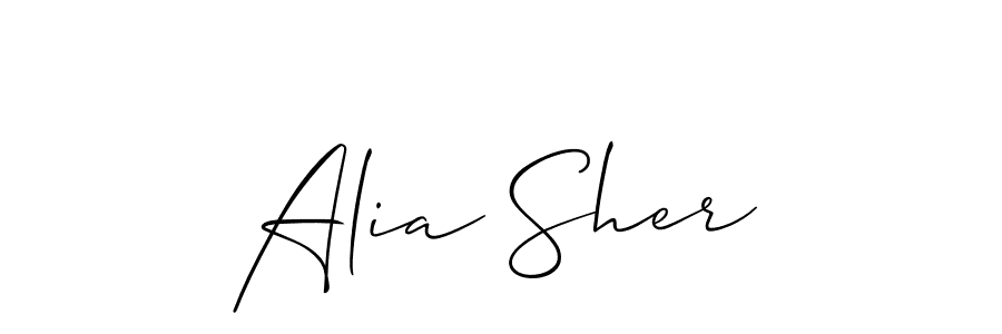 Create a beautiful signature design for name Alia Sher. With this signature (Allison_Script) fonts, you can make a handwritten signature for free. Alia Sher signature style 2 images and pictures png