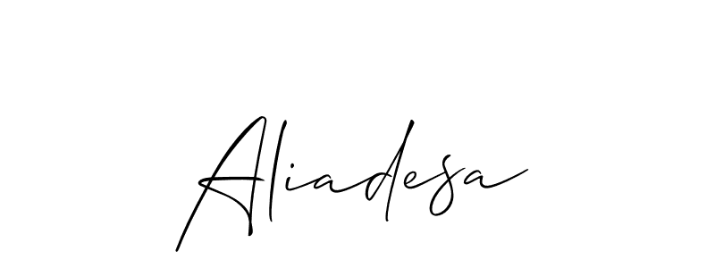 You can use this online signature creator to create a handwritten signature for the name Aliadesa. This is the best online autograph maker. Aliadesa signature style 2 images and pictures png