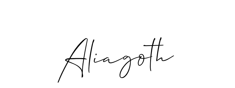 Allison_Script is a professional signature style that is perfect for those who want to add a touch of class to their signature. It is also a great choice for those who want to make their signature more unique. Get Aliagoth name to fancy signature for free. Aliagoth signature style 2 images and pictures png