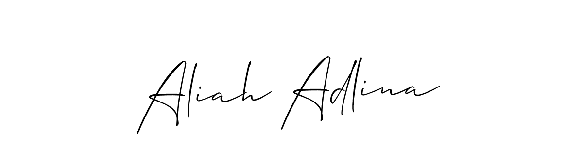 if you are searching for the best signature style for your name Aliah Adlina. so please give up your signature search. here we have designed multiple signature styles  using Allison_Script. Aliah Adlina signature style 2 images and pictures png