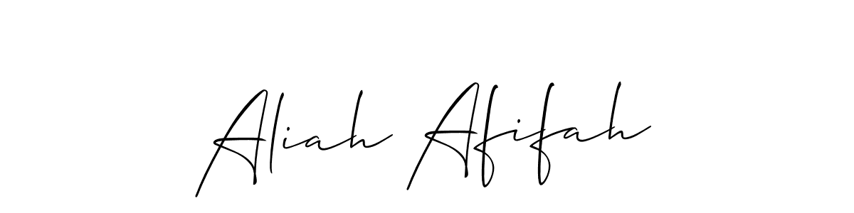 if you are searching for the best signature style for your name Aliah Afifah. so please give up your signature search. here we have designed multiple signature styles  using Allison_Script. Aliah Afifah signature style 2 images and pictures png