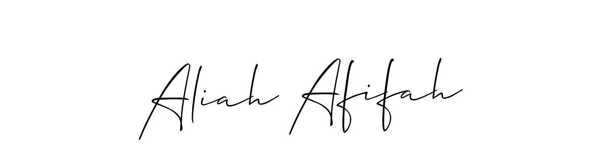 It looks lik you need a new signature style for name Aliah Afifah. Design unique handwritten (Allison_Script) signature with our free signature maker in just a few clicks. Aliah Afifah signature style 2 images and pictures png