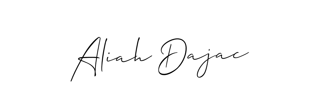 if you are searching for the best signature style for your name Aliah Dajac. so please give up your signature search. here we have designed multiple signature styles  using Allison_Script. Aliah Dajac signature style 2 images and pictures png