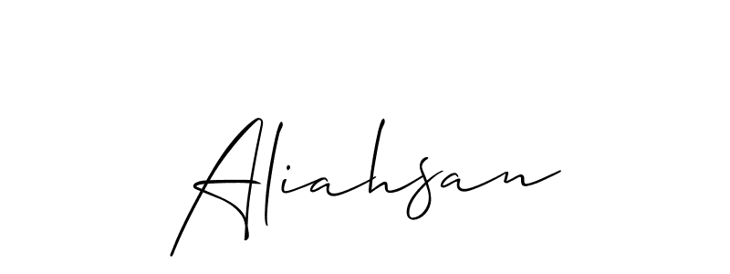 This is the best signature style for the Aliahsan name. Also you like these signature font (Allison_Script). Mix name signature. Aliahsan signature style 2 images and pictures png