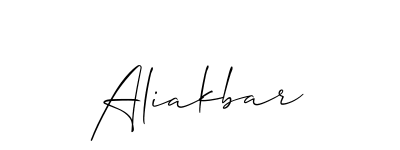 Aliakbar stylish signature style. Best Handwritten Sign (Allison_Script) for my name. Handwritten Signature Collection Ideas for my name Aliakbar. Aliakbar signature style 2 images and pictures png