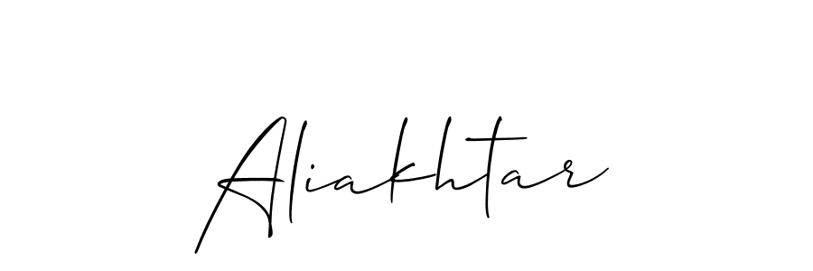Also we have Aliakhtar name is the best signature style. Create professional handwritten signature collection using Allison_Script autograph style. Aliakhtar signature style 2 images and pictures png