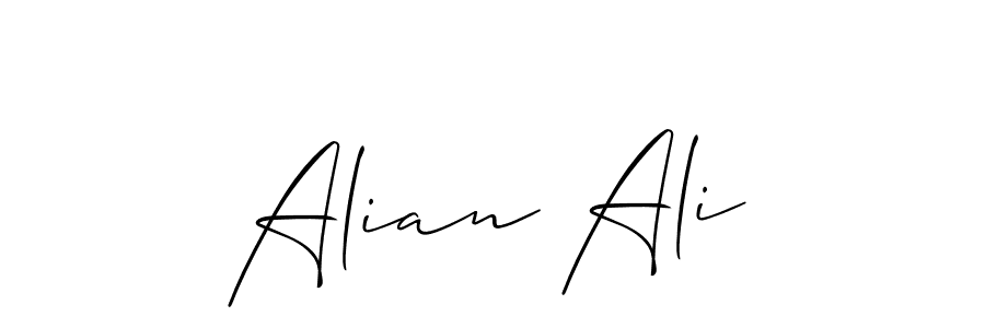 Design your own signature with our free online signature maker. With this signature software, you can create a handwritten (Allison_Script) signature for name Alian Ali. Alian Ali signature style 2 images and pictures png