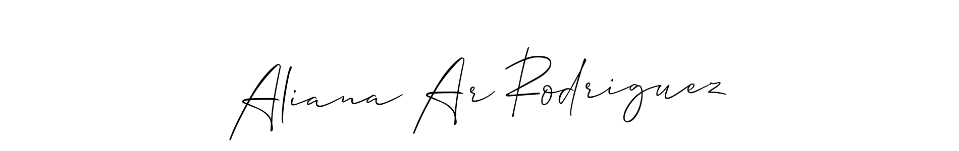 It looks lik you need a new signature style for name Aliana Ar Rodriguez. Design unique handwritten (Allison_Script) signature with our free signature maker in just a few clicks. Aliana Ar Rodriguez signature style 2 images and pictures png