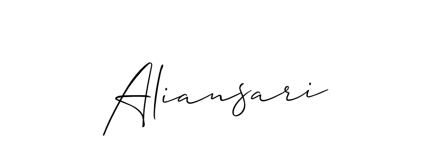 How to make Aliansari name signature. Use Allison_Script style for creating short signs online. This is the latest handwritten sign. Aliansari signature style 2 images and pictures png