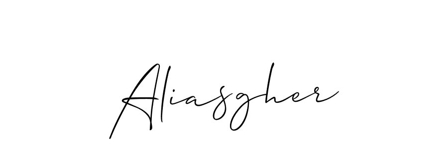 How to make Aliasgher signature? Allison_Script is a professional autograph style. Create handwritten signature for Aliasgher name. Aliasgher signature style 2 images and pictures png