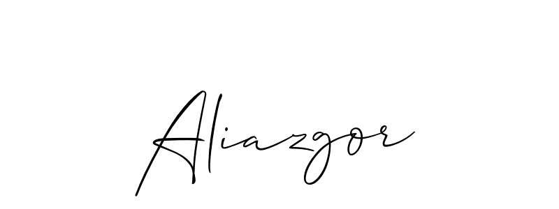 Use a signature maker to create a handwritten signature online. With this signature software, you can design (Allison_Script) your own signature for name Aliazgor. Aliazgor signature style 2 images and pictures png