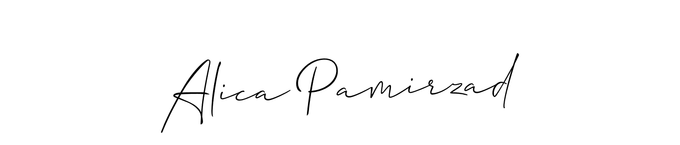 It looks lik you need a new signature style for name Alica Pamirzad. Design unique handwritten (Allison_Script) signature with our free signature maker in just a few clicks. Alica Pamirzad signature style 2 images and pictures png