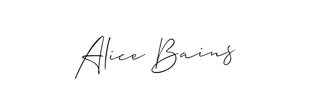 It looks lik you need a new signature style for name Alice Bains. Design unique handwritten (Allison_Script) signature with our free signature maker in just a few clicks. Alice Bains signature style 2 images and pictures png