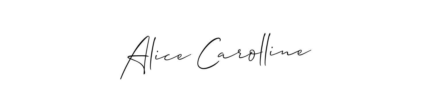 Create a beautiful signature design for name Alice Carolline. With this signature (Allison_Script) fonts, you can make a handwritten signature for free. Alice Carolline signature style 2 images and pictures png