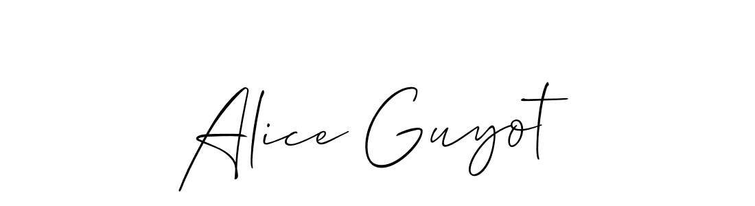 Use a signature maker to create a handwritten signature online. With this signature software, you can design (Allison_Script) your own signature for name Alice Guyot. Alice Guyot signature style 2 images and pictures png