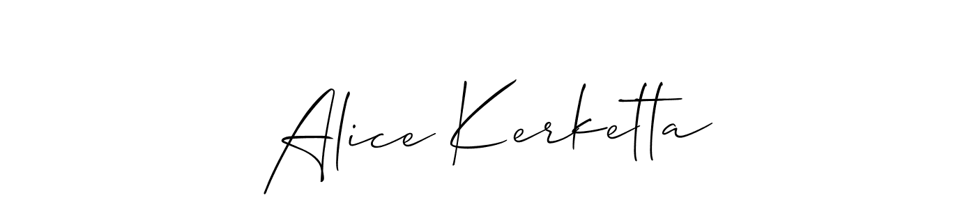Allison_Script is a professional signature style that is perfect for those who want to add a touch of class to their signature. It is also a great choice for those who want to make their signature more unique. Get Alice Kerketta name to fancy signature for free. Alice Kerketta signature style 2 images and pictures png